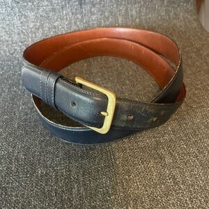 Coach Navy Blue Leather Belt 42